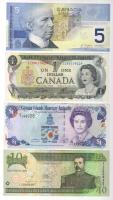 Kanada 1973. 1$ T:II, 2002. 5$ T:I, Cayman szigetek 2003. 1$ T:I, Dominikai Köztársaság 2003. 10P T:I