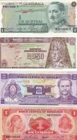 Jamaika 2db + Honduras 2db + Guatelama 2db klf bankjegy T:I