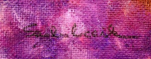 Szabolcsik Katalin: Hortenzia. Olaj, farost, jelzett, keretben, 60×60 cm