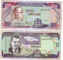 Jamaika 2db + Honduras 2db + Guatelama 2db klf bankjegy T:I