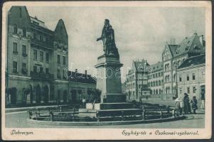 Debrecen, Egyház tér, Csokonai szobor, Antalfy József kiadása (EK)