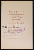 1934 Meghívó a Magyar Királyi Operaházba a jótékony célra rendezett  operabálra