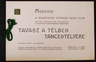 1934 Meghívó a a Velencetavi Vitorlás Yacht Club Tavasz a télben című táncestélyére