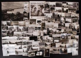 cca 1950-1960 Vegyes fotótétel a világ minden tájáról, kb. 200 fotó, 3x4 és 24x30 cm közötti méretekben, valamint egy ismertető Seiden Gusztáv munkásságáról