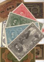 Kína 18db régi bankjegy utánnyomatai, ill. hamisítványai T:I