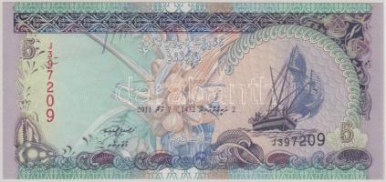 Maldív-szigetek 2011. 5R T:I-
Maldives 2011. 5 Rufiyaa C:AU