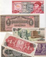 Mexikó 1914-től 6 klf bankjegy T:I,II,III