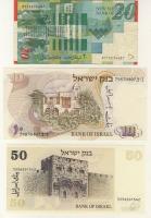 Izrael 1948-tól 11db bankjegy T:I (8x),II(3x)