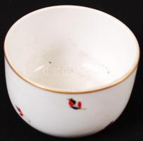 Herendi csésze, kézzel festett, jelzett (koronás), hibátlan, m:5 cm, d:8 cm