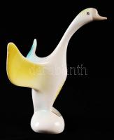 Hollóházi liba, kézzel festett, hibátlan, jelzett, m:14 cm