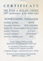 Kósa István (1953-) 2002. "100 éves a halasi csipke" Ag emlékérem (31,104g/0.999/42,5mm) T...