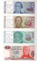 Argentína 17 db klf bankjegy T:I + 1 db T:III