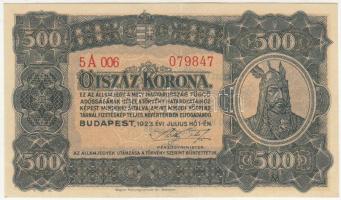 1923. 500K "Magyar Pénzjegynyomda Rt. Budapest" T:II Adamo K34