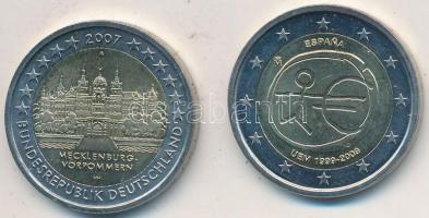Németország 2007A 2€ "Mecklenburg-Vorpommern" + Spanyolország 2009. "Madrid...