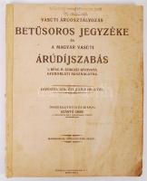 1924 A vasúti áruosztályozás betűsoros jegyzéke és a magyar vasúti árudíjszabás, 23p