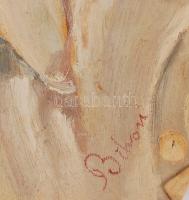 Bihon jelzéssel: Férfi fej. Olaj, papír, 42×31 cm