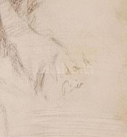 Vida jelzéssel: Női fej. Ceruza, papír, 35×29 cm