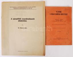 2 kiadvány-Winkler János: Vezérfonal a parlagi baromfiak nemesítéséhez. Bp., 1930, Pátria; Dr. Haracsi Lajos: A szárazföldi rovarálcatípusok áttekintése. Sopron, Röttig-Romwalter. Kiadói papírkötés, kopottas állapotban.