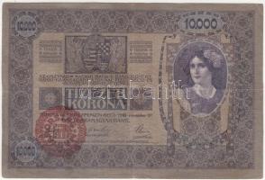 1918. 10.000K piros "Magyarország" felülbélyegzéssel T:III