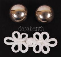 Bizsu tétel, benne karperec, nyaklánc, fülklipsz, gyűrű, ruhadísz, összesen 5 db