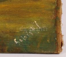 Olvashatatlan jelzéssel: Úri hölgy agarakkal. Olaj, vászon, kisebb szakadással, 70×50 cm