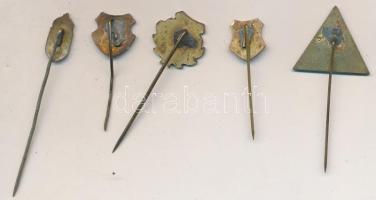 DN 5db klf magyar, címert ábrázoló, zománcozott jelvény T:2,2-