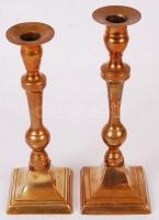 Réz gyertyatartó pár, jelzés nélkül, m:23 és 24 cm