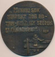 Konyorcsik János (1926-2010) DN "Mennyi sok mindent odaadtam, amíg ily szépen elfáradtam / Ady" Br emlékplakett (95mm) T:2,2-