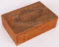 cca 1900 Kugler Henrik Gerbaud Cs. és Kir. Udvari Cukrászda és Csokoládé-Gyár fadoboza, 24x15x8 cm