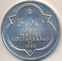 1990. 500Ft Ag "Mátyás király / Buda látképe" T:BU