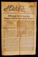 1944 A Hétfő című újság október 16-diki száma "Magyarország fegyverszünetet kért" címmel