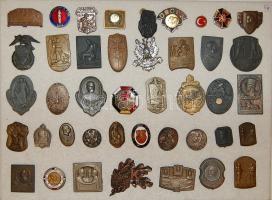 Nagy militária gyűjtemény I.V.H. 272 klf.db  kitűzők, sapkajelvények (csapattest, alakulat) különböz...