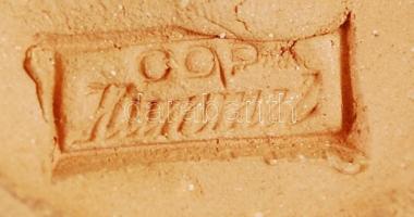 Kisfiú kosárral, kézzel festett kerámia, jelzett (Hummel copy!), apró máz hibával, m:16 cm