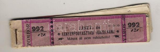 I.V.H. Zombor Liszt- és kenyérfogyasztási igazolvány (kenyérjegyek teljes tömbben!)