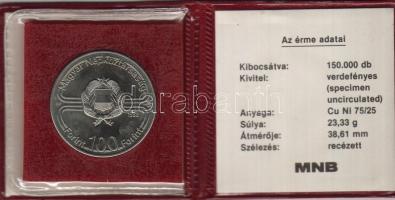 1982. 100FtAg "Labdarugó V.B." T:BU erdeti MNB tokban tanúsítvánnyal