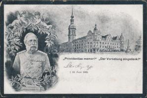 1902 Providentiae memor / Albert of Saxony, obituary postcard, Dresden royal castle (EK)