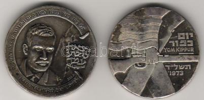 Izrael 1973. "Shekel" fém emlékérem pár "A függetlenségi háború és USA segítség emlékére" T:2