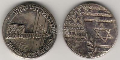 Izrael 1973. "Shekel" fém emlékérem pár "A függetlenségi háború és USA segítség emlék...