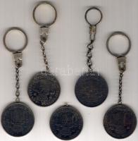 Spanyolország 1871-1892. 5P Ag (5x) füllel, lánccal (függőnek elkészítve) szintén Ag!