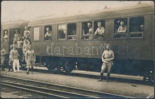 Hungarian soldiers with train photo (EK)