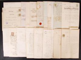 cca 1770-1890 Nagy okmány hagyaték tétel. Kb 100 db okmány egy osztrák katona hagyatékából. Szerződések, pénzügyi iratok