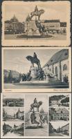 Kolozsvár - 3 db városképes lap: Mátyás szobor / 3 old Transylvanian postcards, statue