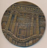 Palotás József (1947-) DN "Dunai Vasmű 25 éves Törzsgárdatag" Br plakett (90mm) T:2