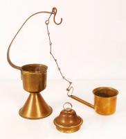 Réz olajlámpa, jelzés nélkül, m:28 cm