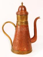 Réz teás kiöntő, berakható szűrővel, m:30 cm