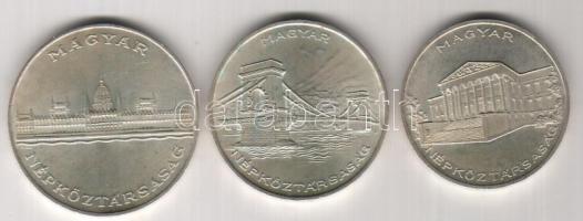 1956. 10Ft+20Ft+25Ft Ag "Tízéves a forint" T:2