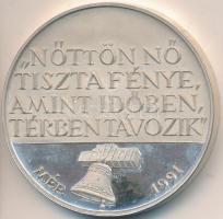 Nagy István János (1938-) 1991. "MÉE / Gróf Teleki Pál" Ag emlékérem (36.26g/0.835/42,5mm)...