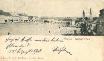 1898 Szászváros, Broos; Piactér / market place