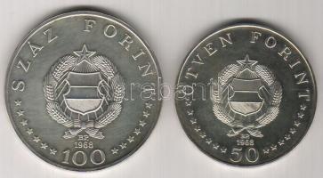 1968. 50Ft+100Ft Ag "Semmelweis" pár T:BU