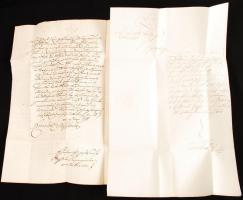 cca 1770-1840 9 db hivatalos levél és levélboríték két Helytartótanácsi levél kancellári aláírásokka...